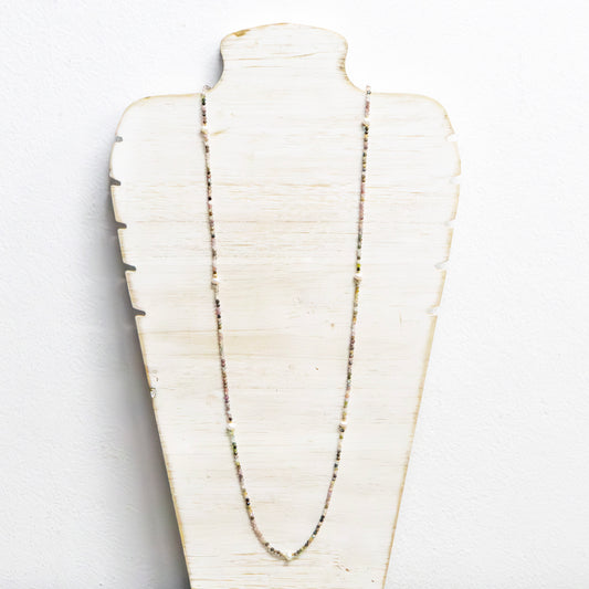 Pink tone stones with pearl necklace 2 per pack AFA94754