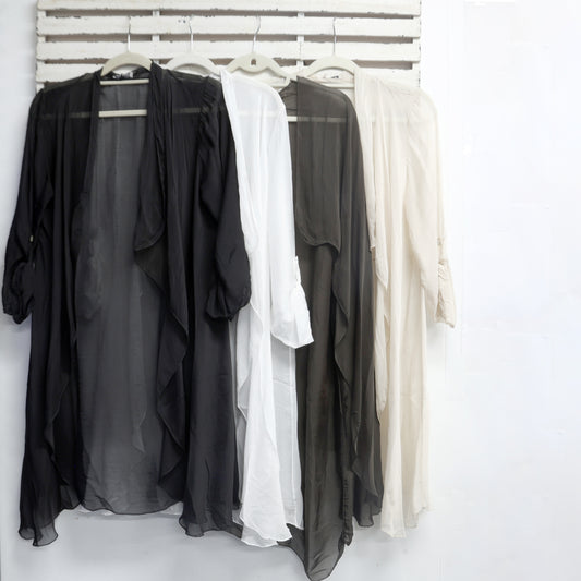 Chocolate silk blend long jacket 2 per pack CB65703CH