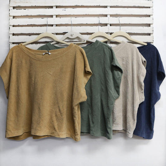 Khaki cotton towelling top 2 per pack CC23446K