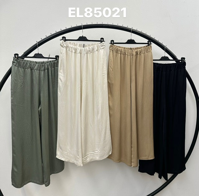 Black satin blend pants with elastic waist 2 per pack CE85021BL