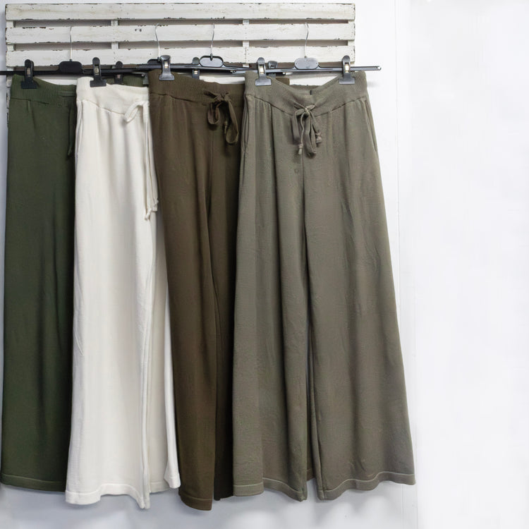 Chocolate wool blend knit draw string pants with pockets 2 per pack CGA005CH