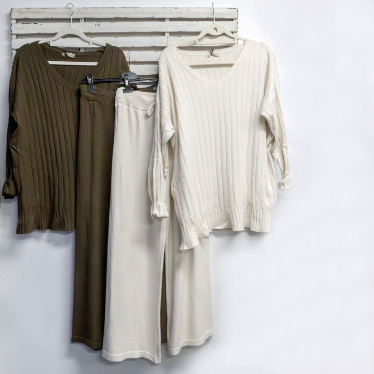 Chocolate wool blend knit draw string pants with pockets 2 per pack CGA005CH