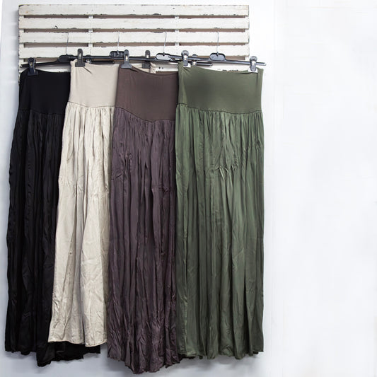 Black cotton waist silk blend skirt 2 per pack                  CGG025B