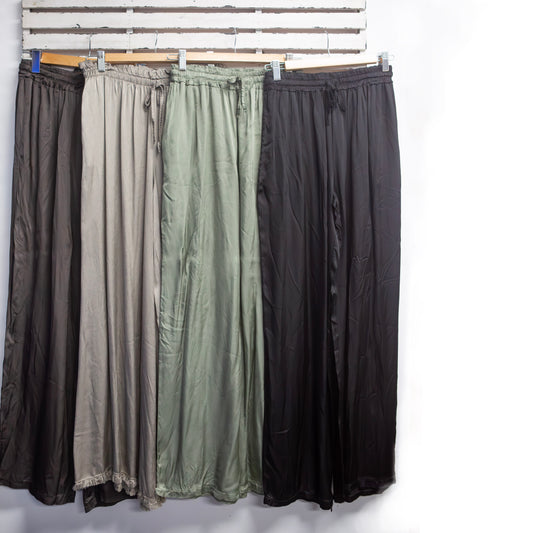 Black silk blend draw string pants 2 per pack                   CGG051B