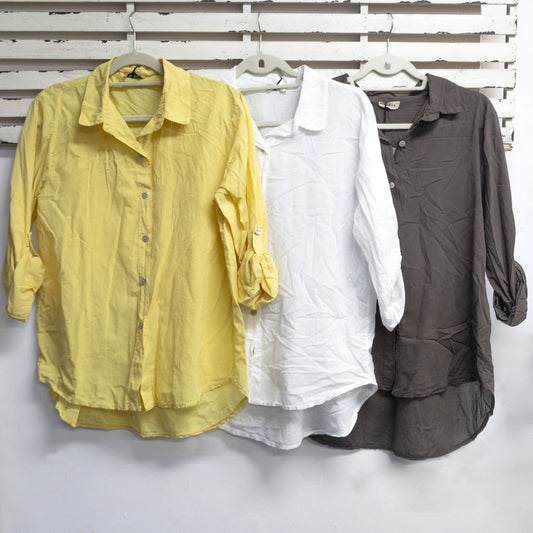 Plain chocolate cotton shirt 2 per pack CR20624B