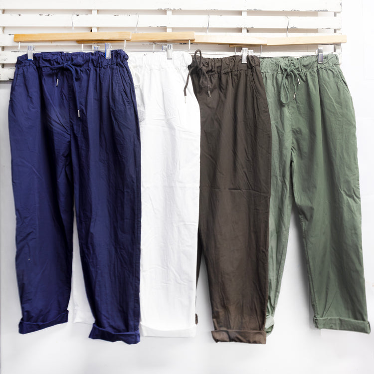 Chocolate cotton draw string pants with pockets 2 per pack CS96551C