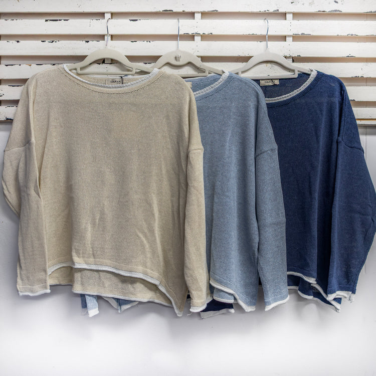 Light Blue lightweight knit with white boarder 2 per pack CX8260LB