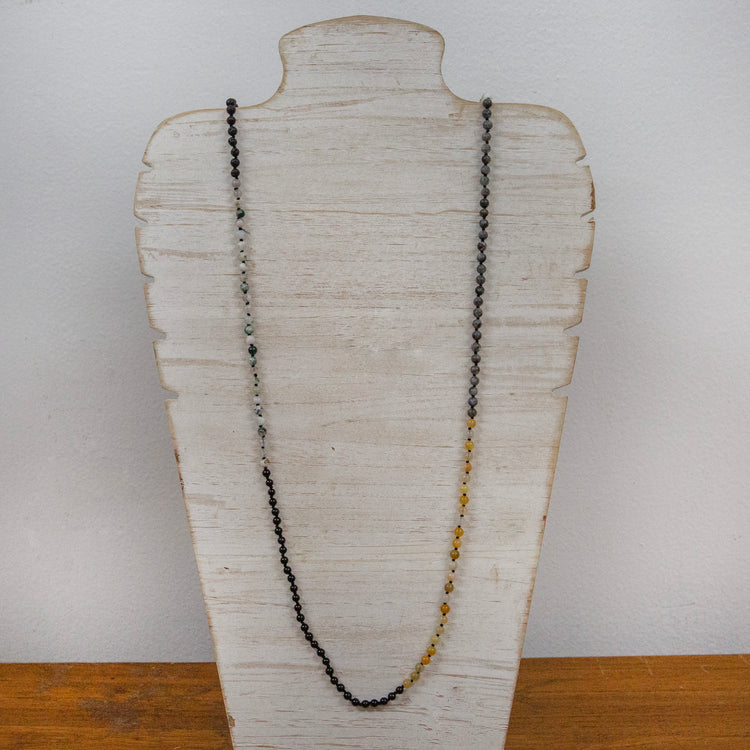 Charcoal and natural stone necklace 2 per pack     FG953
