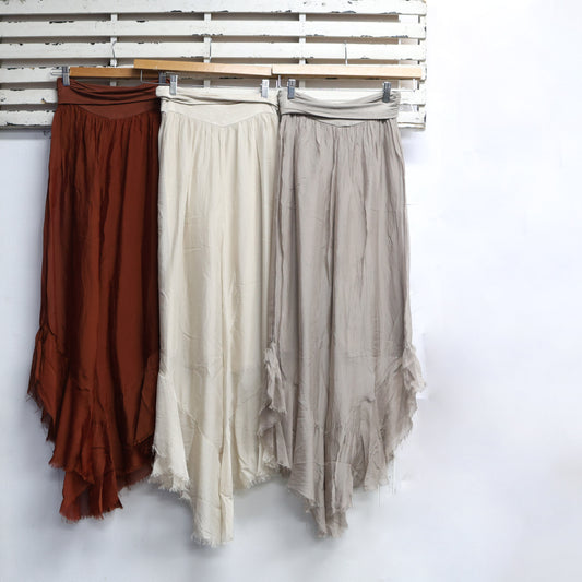 Fawn silk blend double layer pants with frey hem detail 2 per pack G67976F
