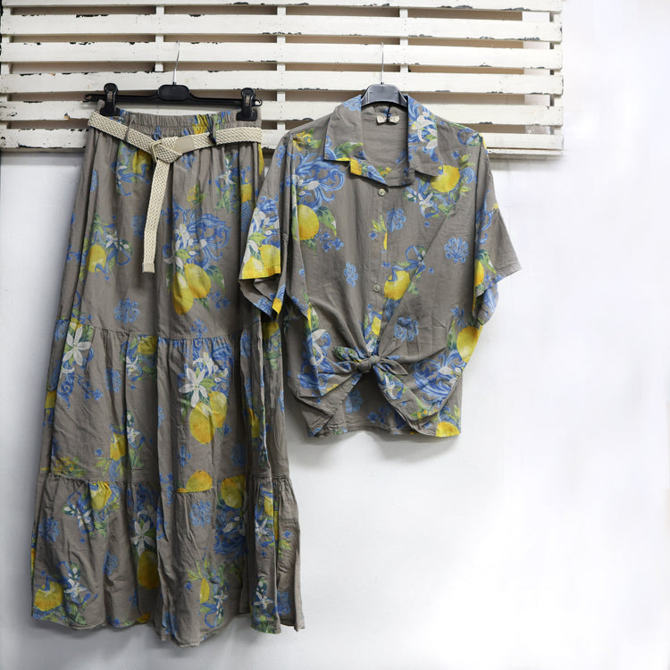 Fawn cotton lemon print skirt with belt 2 per pack G97966F