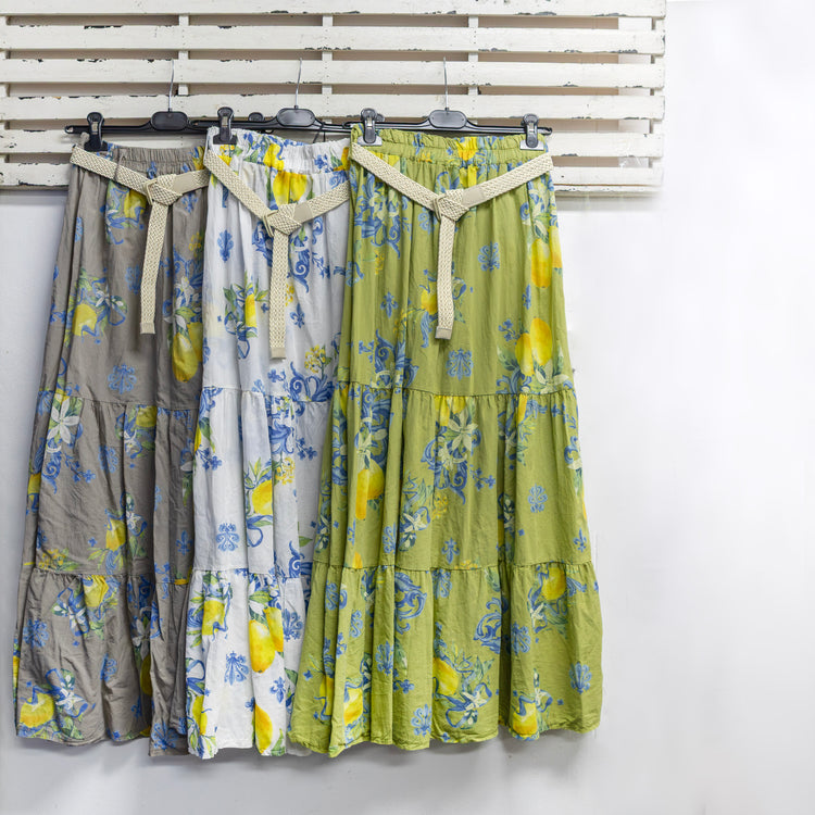 Fawn cotton lemon print skirt with belt 2 per pack G97966F
