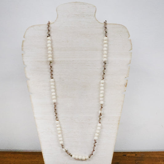 Coco twisted cord with cream stone  2 per pack                       KFA96177