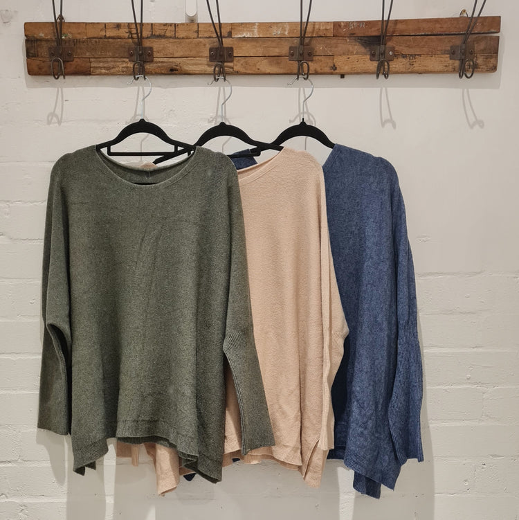 Khaki knit blend ribbed arm and border with side slit 2 per pack CGH069K