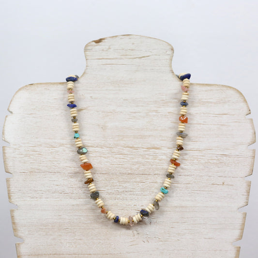 Coloured crystal and bead short necklace with gold magnetic clasp 2 per pack AFH80313NEC