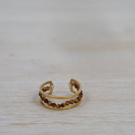 Rose gold ring with brown crystal 2 per pack AFH805043