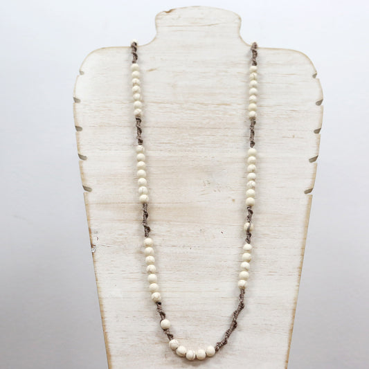 Long pearl and earthy tone bead necklace 2 per pack                ANE544004