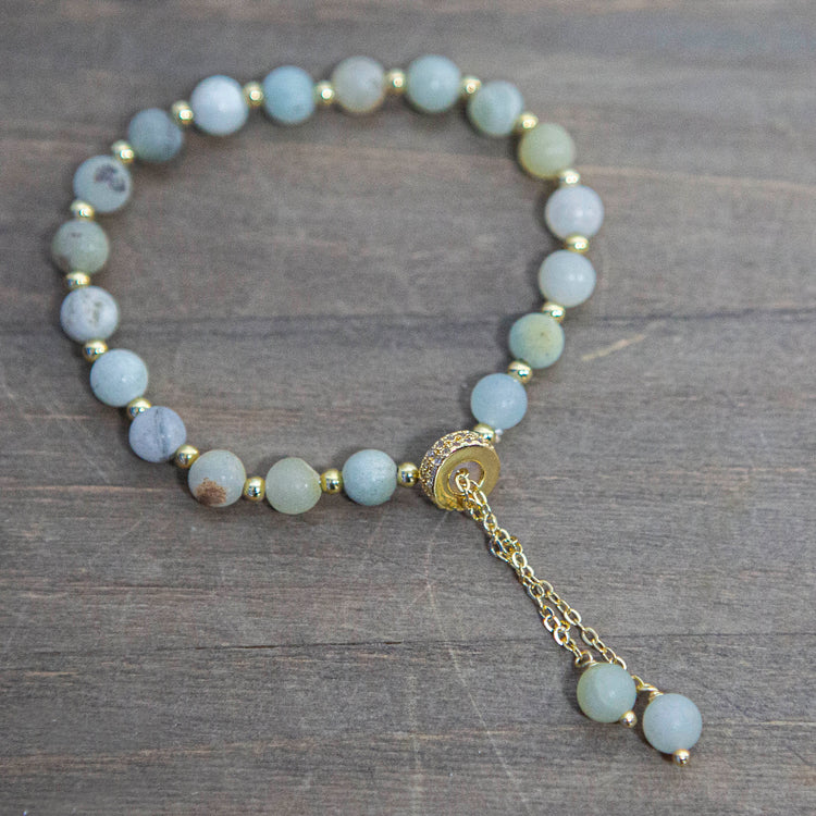 Earthy tones gold and stone bracelet 2 per pack FX901462