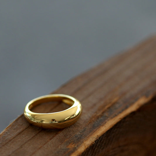 Thick ring in sterling silver and gold plated 2 per pack