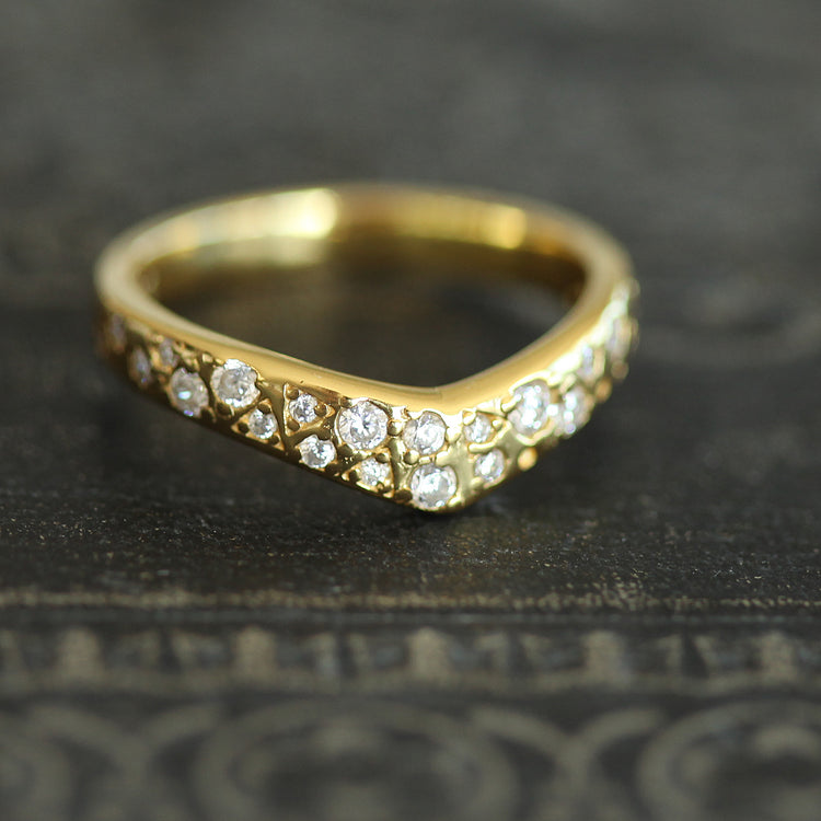 Ring with diamante in sterling silver and gold plated 2 per pack