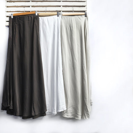 Chocolate silk blend skirt with elastic waist 2 per pack   CE80521CH