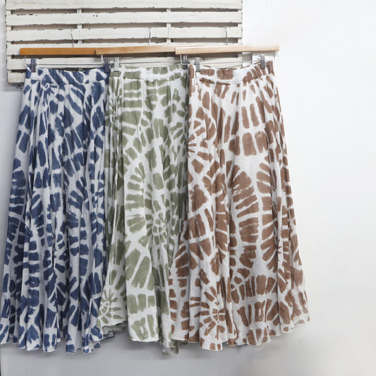 Brown cotton abstract skirt with cotton inlay and elastic waist 2 per pack  CE836161BR