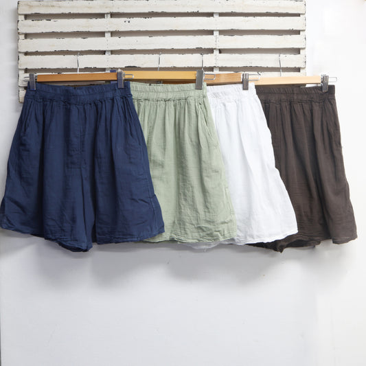 Chocolate cotton shorts with pockets and cotton inlay 2 per pack     CE84882CH