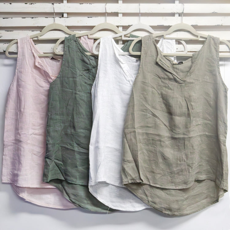 Fawn sleeveless linen v neck top 2 per pack                                 CGM005F