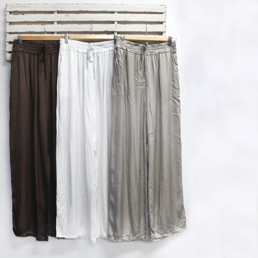 Chocolate viscose silky drawstring pants 2 per pack  CR21485CH