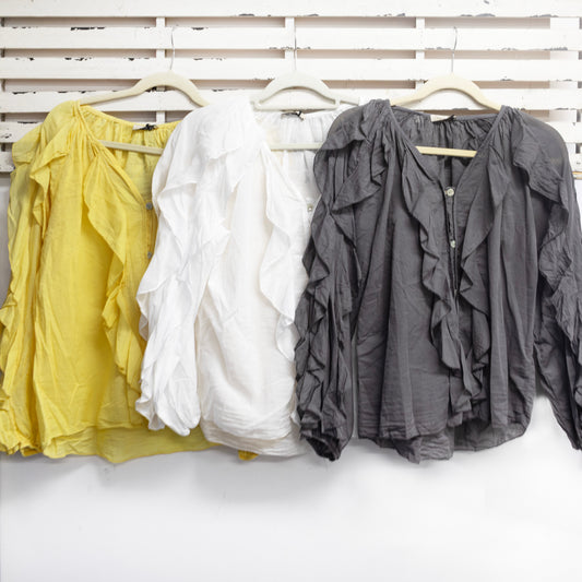 Corn cotton button shirt with detail down front and sleeves 2 per pack  CR24607C
