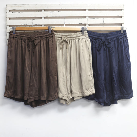 Chocolate viscose drawstring shorts with pockets 2 per pack  CR27127C