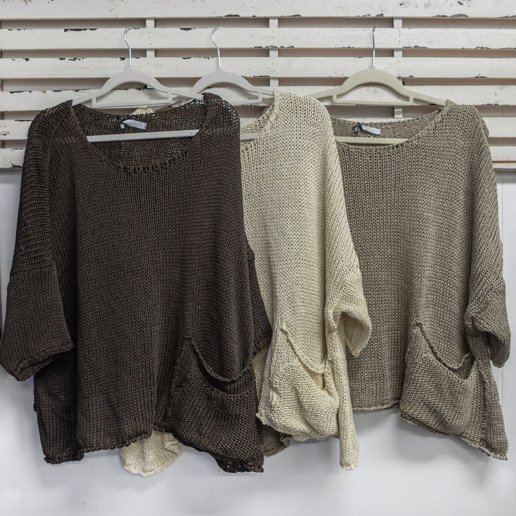 Chocolate cotton knit with side pocket 2 per pack   CX1520CH