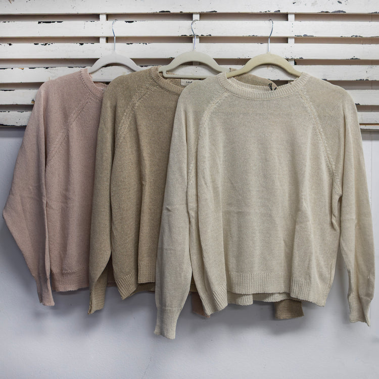 Blush cotton blend knit jumper with long sleeves 2 per pack CX8247BL