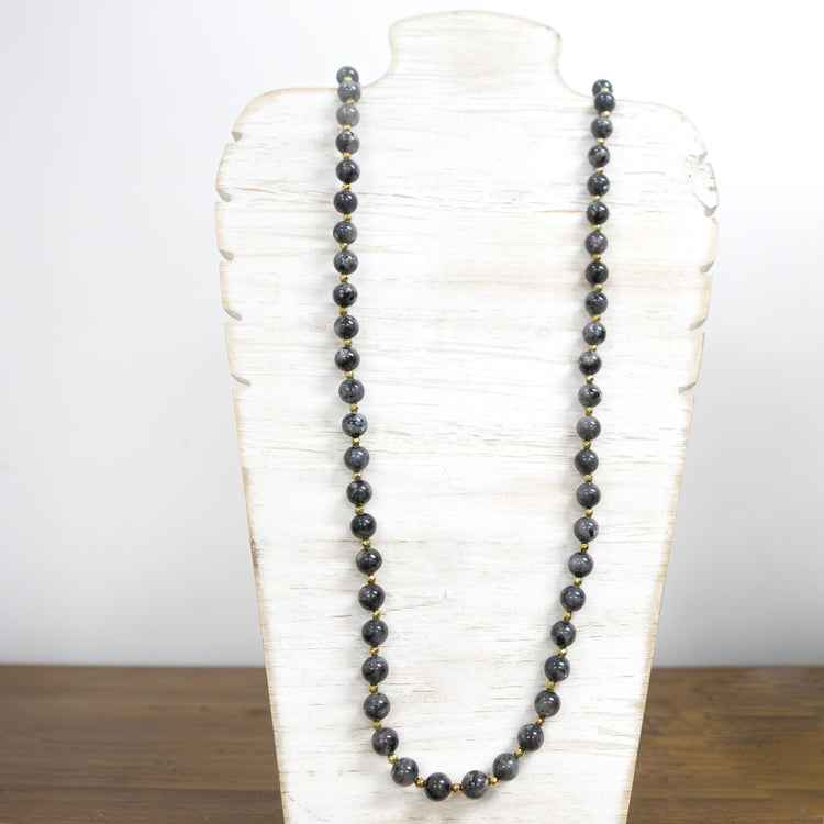 Onyx long necklace with gold 2 per pack         DFA64003
