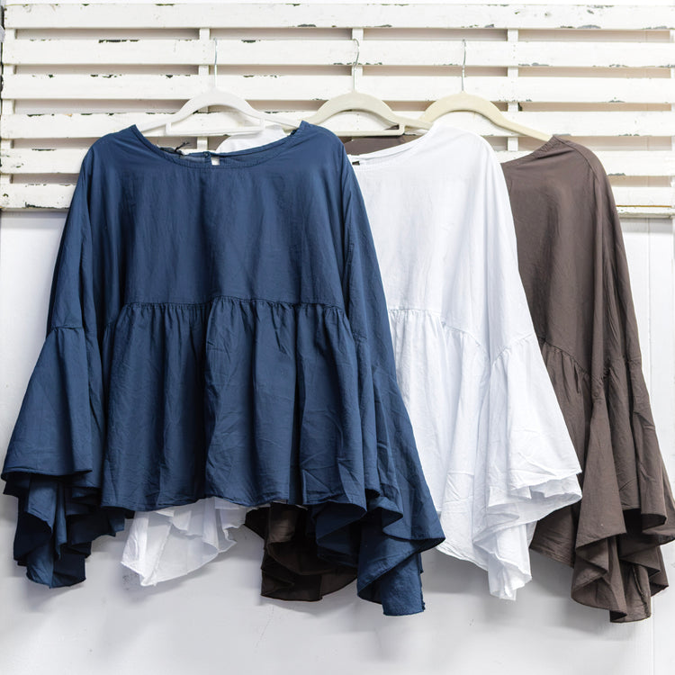 Chocolate cotton bat sleeve top 2 per pack   G12121CH
