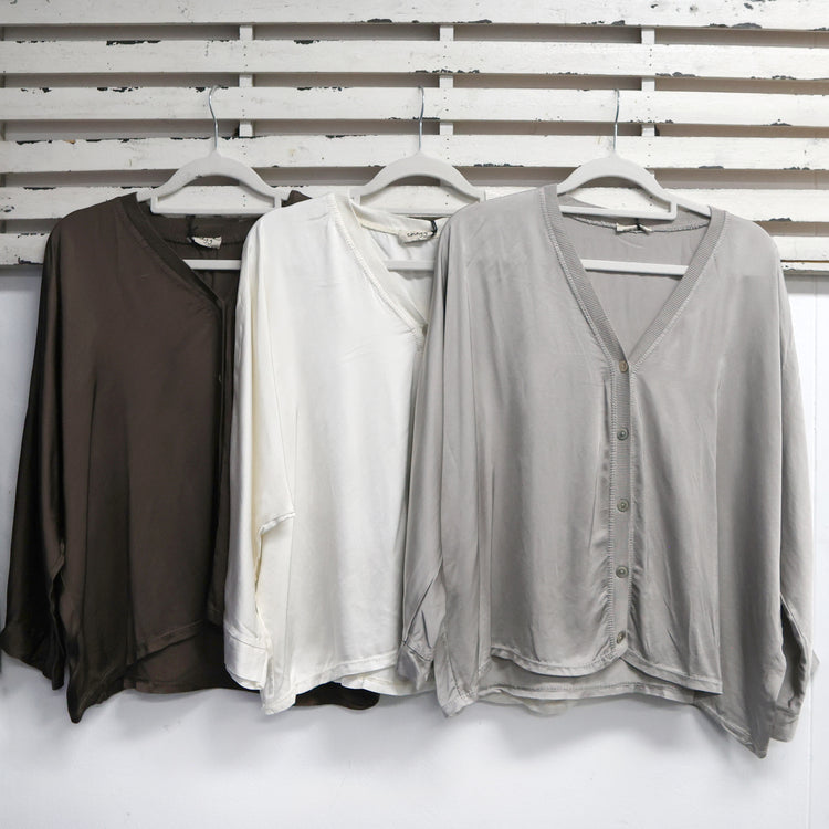Chocolate viscose silky feel jacket with 3/4 sleeves 2 per pack  G25085CH