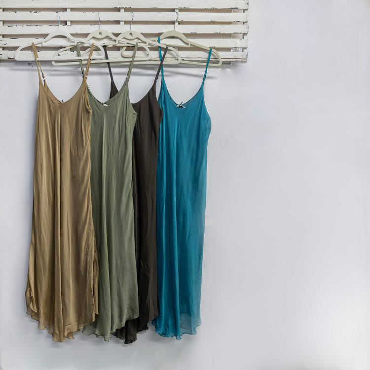 Aqua silk blend double layer shoe string dress 2 per pack  G62741A