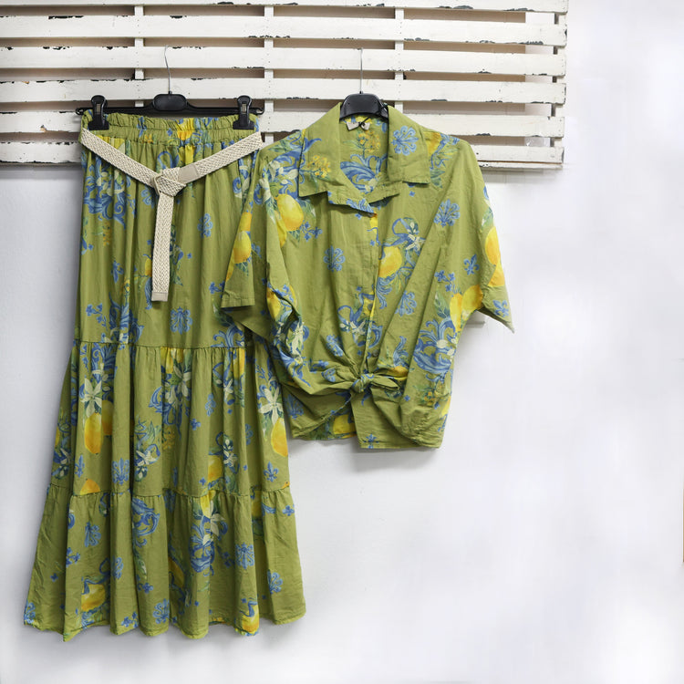 Fawn cotton lemon print shirt with 3/4 sleeve 2 per pack  G97965F