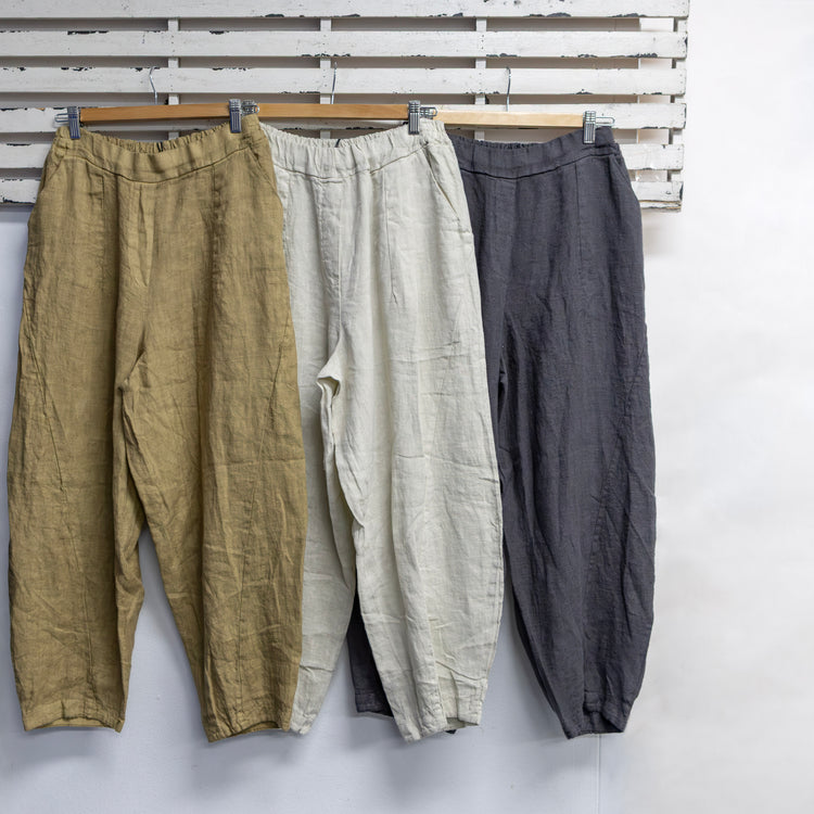 Chocolate linen pants with front pockets 2 per pack   G6611CH