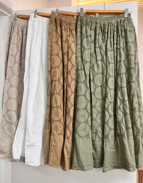 Camel cotton french  skirt with attached slip 2 per pack    CGM201C