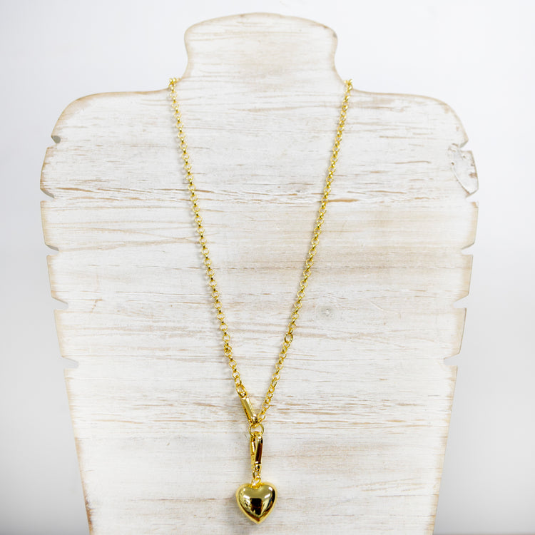 Brass chain with chunky heart 2 per pack    RX003