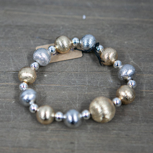 Silver and gold ball bracelet 2 per pack