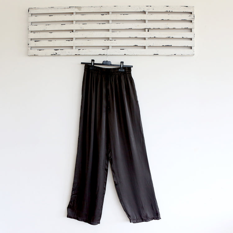 Navy silk blend wide leg pant with drawstring waist - 2 per pack